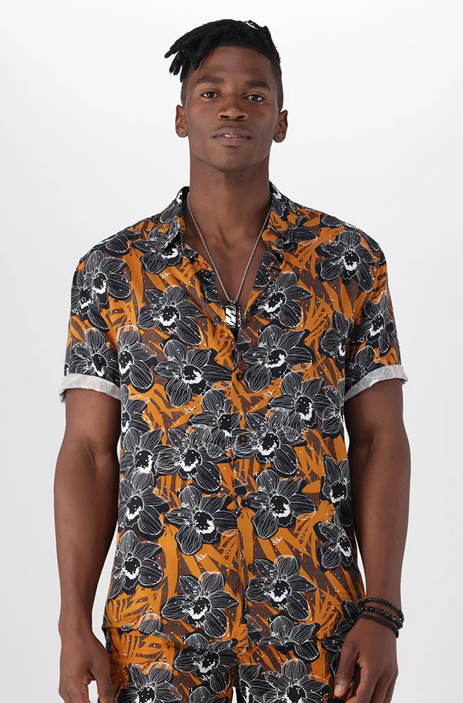 Dunns Clothing | Mens | Hillside Viscose Shirt _ 149236 Ocre