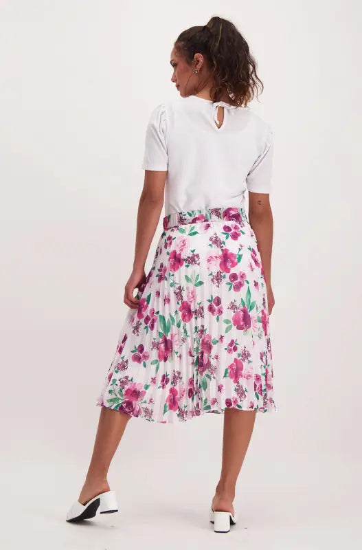 Dunns Clothing | Ladies | Iris Floral Pleated Skirt _ 140851 Multi