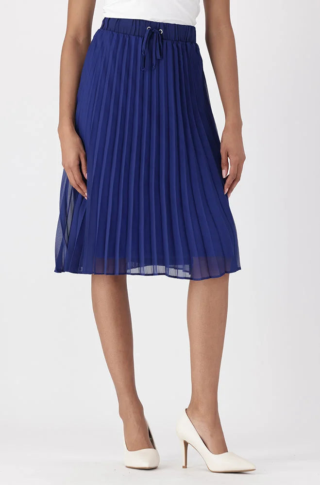 Dunns Clothing | Ladies | Iris Pleat Skirt _ 155144 Blue