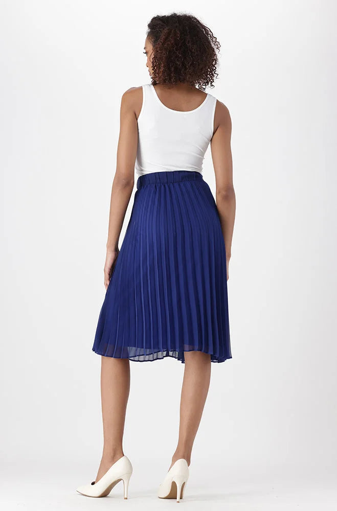 Dunns Clothing | Ladies | Iris Pleat Skirt _ 155144 Blue
