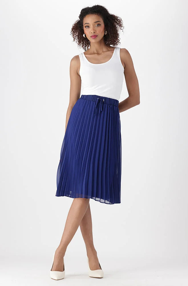 Dunns Clothing | Ladies | Iris Pleat Skirt _ 155144 Blue