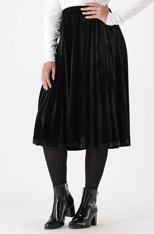 Dunns Clothing | Ladies | IRIS PLEATED SKIRT _ 148491 Black