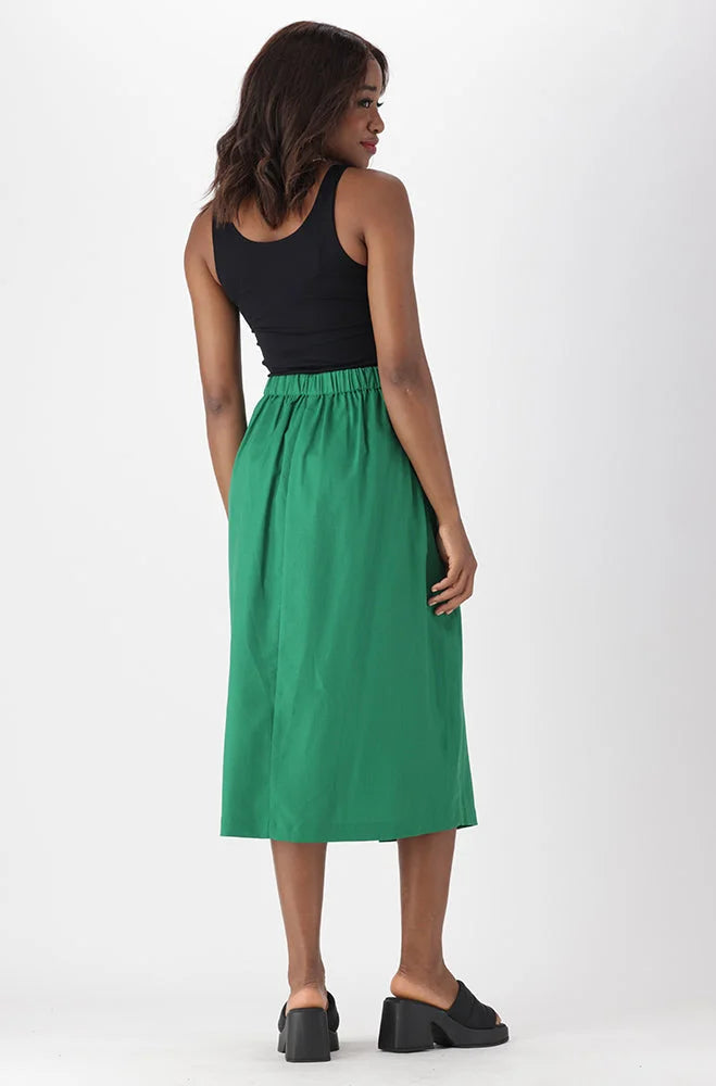 Dunns Clothing | Ladies | Ivy Button Side Skirt _ 150494 Green