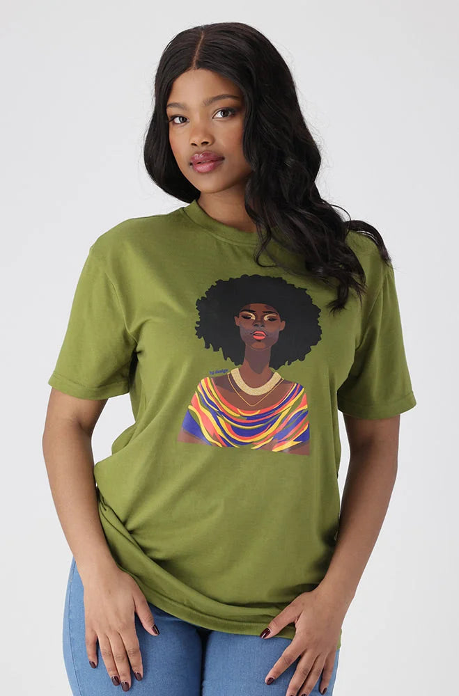 Dunns Clothing | Ladies | Jade Graphic Print Boyfriend Tee _ 154189 Green
