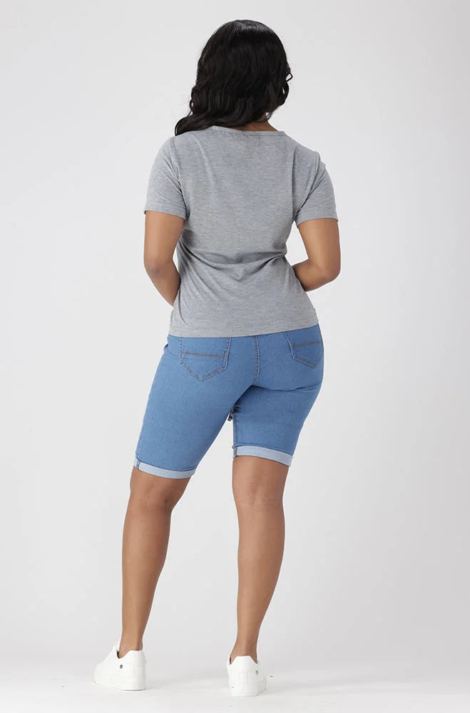 Dunns Clothing | Ladies | Jade Tie Hem Tee _ 154373 Grey Mel