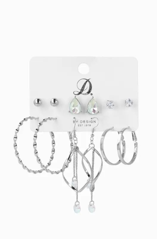 Dunns Clothing | Accessories | Jadine 6 Pack Earrings _ 146128 Silver