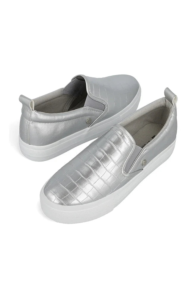 Dunns Clothing | Footwear | Jemima Gusset Slip On _ 148433 Silver