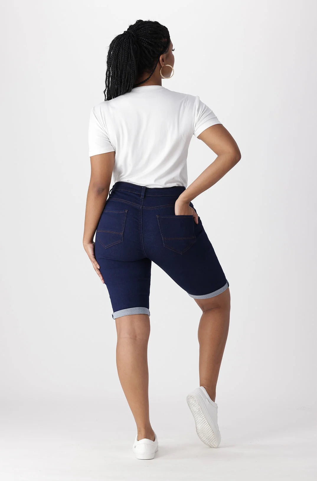 Dunns Clothing | Ladies | Jenner Bermuda Shorts _ 132956 Dark Wash