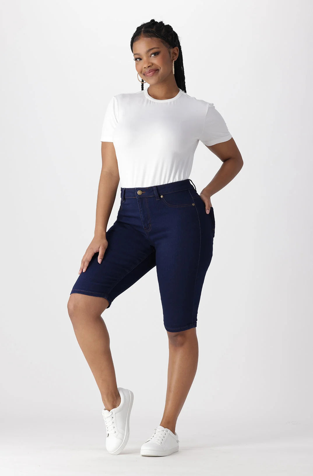 Dunns Clothing | Ladies | Jenner Bermuda Shorts _ 132956 Dark Wash