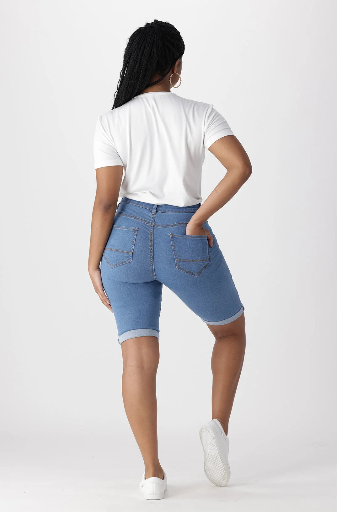 Dunns Clothing | Ladies | Jenner Bermuda Shorts _ 132957 Light Wash