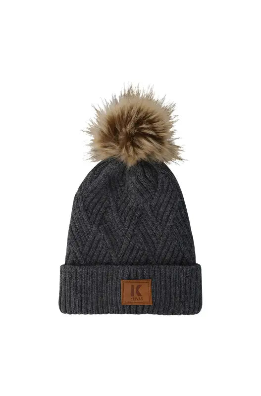 Dunns Clothing | Accessories | Jenny Klevas Turn Up Pom Beanie _ 138288 Charcoal
