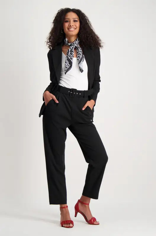 Dunns Clothing | Ladies Jessie Belted Pants _ 133015 Black