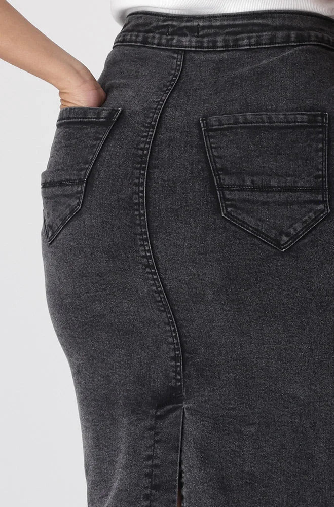 Dunns Clothing | Ladies | Jessie Denim Tube Skirt _ 154149 Grey