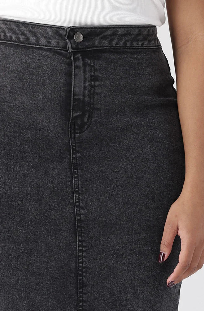 Dunns Clothing | Ladies | Jessie Denim Tube Skirt _ 154149 Grey