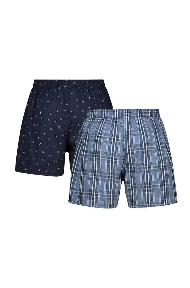 Dunns Clothing | Underwear | Jett Woven Boxers - 2 Pack _ 146418 Blue
