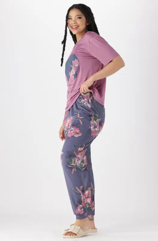 Dunns Clothing | Underwear | Kalea Floral Sleep Set _ 143474 Purple