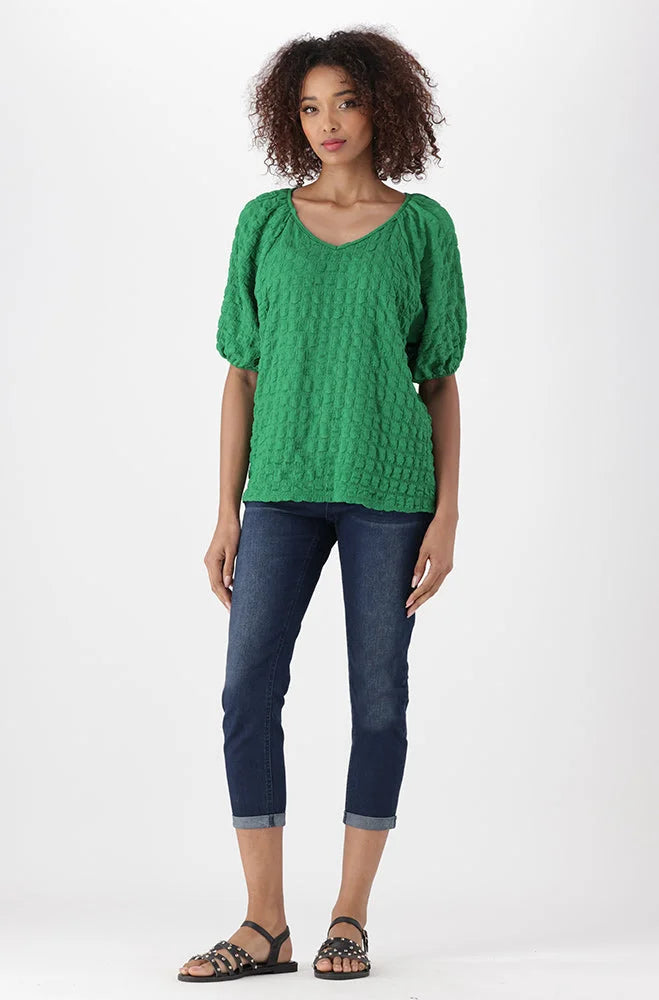 Dunns Clothing | Ladies | Kate Textured Knit Top _ 151184 Green