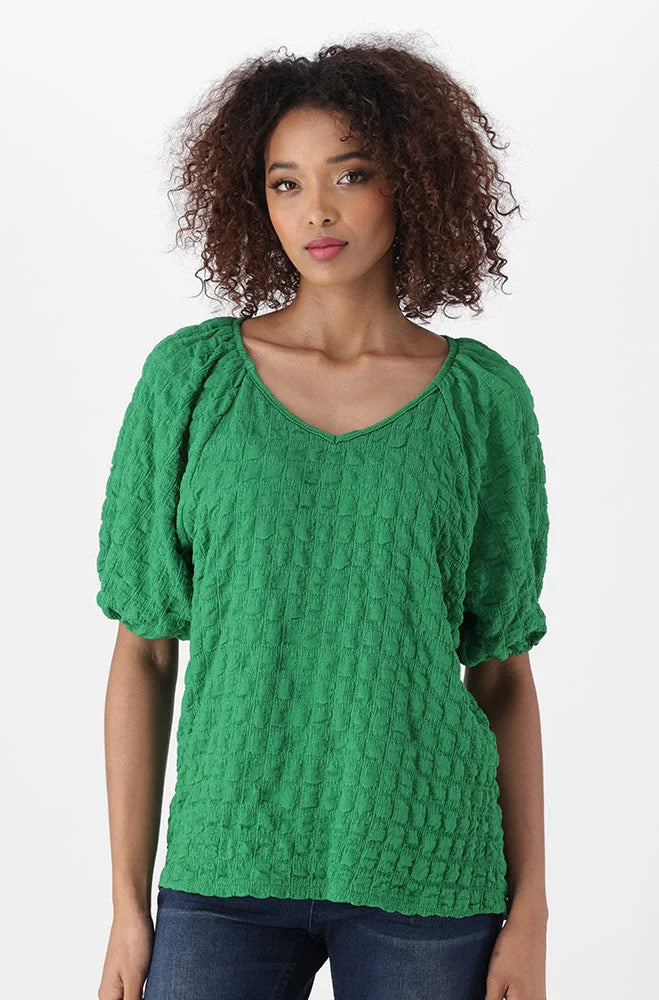 Dunns Clothing | Ladies | Kate Textured Knit Top _ 151184 Green