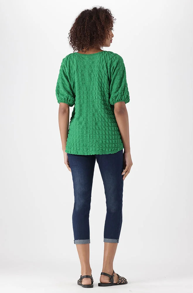 Dunns Clothing | Ladies | Kate Textured Knit Top _ 151184 Green