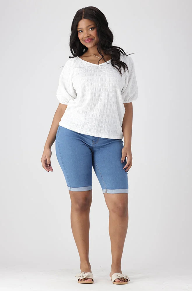 Dunns Clothing | Ladies | Kate Textured Knit Top _ 154196 White