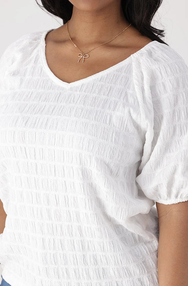 Dunns Clothing | Ladies | Kate Textured Knit Top _ 154196 White
