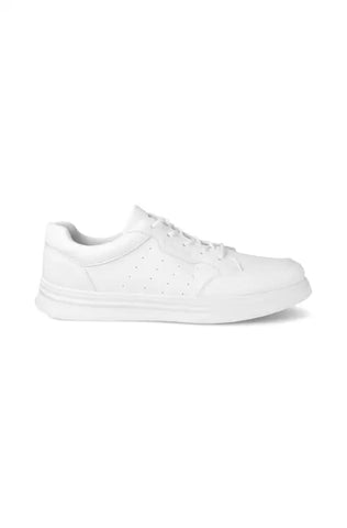 Dunns Clothing | Footwear | Kenlow Textured Pu Trainer _ 145238 White