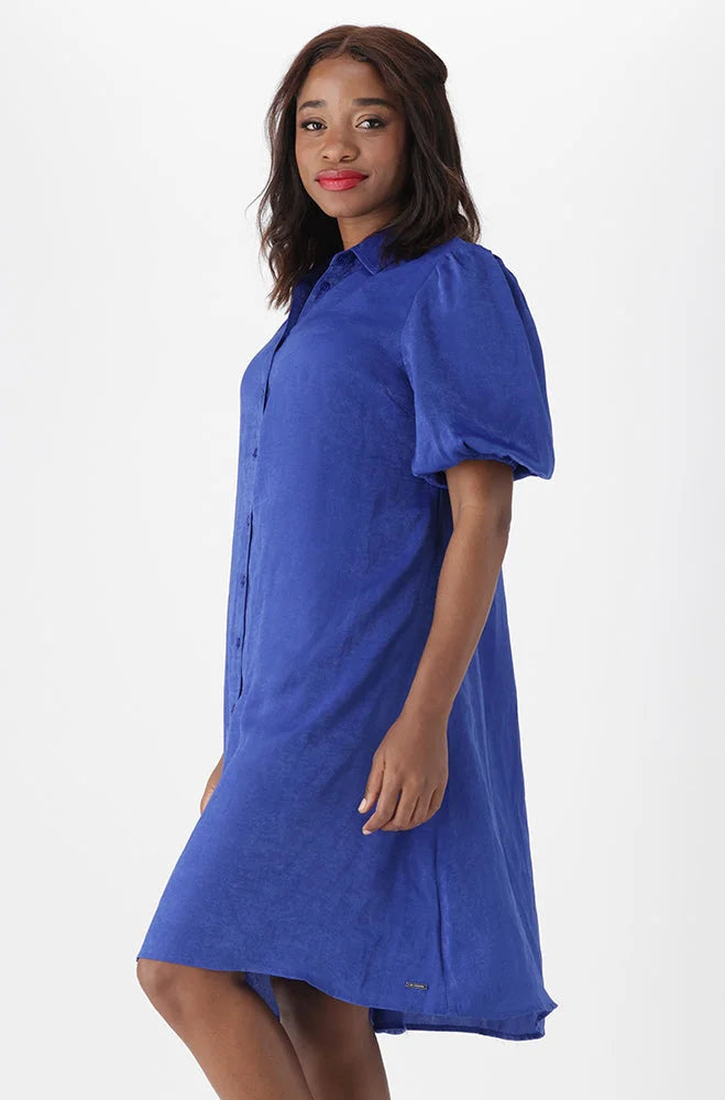 Dunns Clothing Kiara Shirt Dress 151379 Cobalt R299
