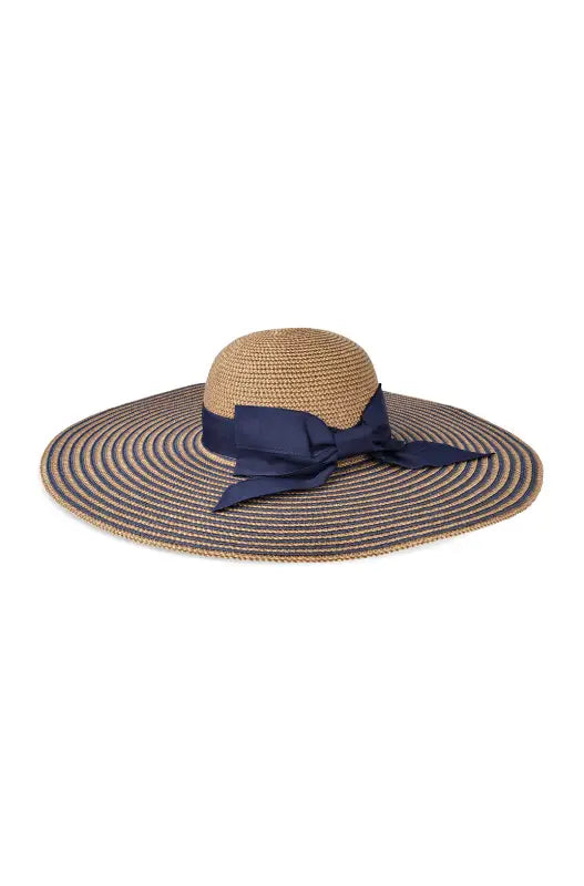 Dunns Clothing | Accessories Kiara Stripe Wide Brim Hat _ 123358 Brown