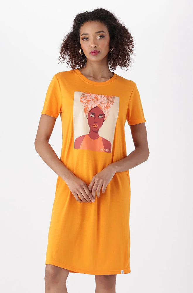 Dunns Clothing | Ladies | Koko T Shirt Dress _ 150325 Orange