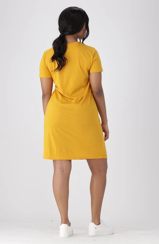 Dunns Clothing Koko T Shirt Dress 154469 Ocre R139