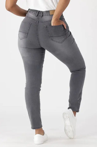 Dunns Clothing | Ladies | Lara High Rise Rip And Repair Skinny _ 142233 Grey