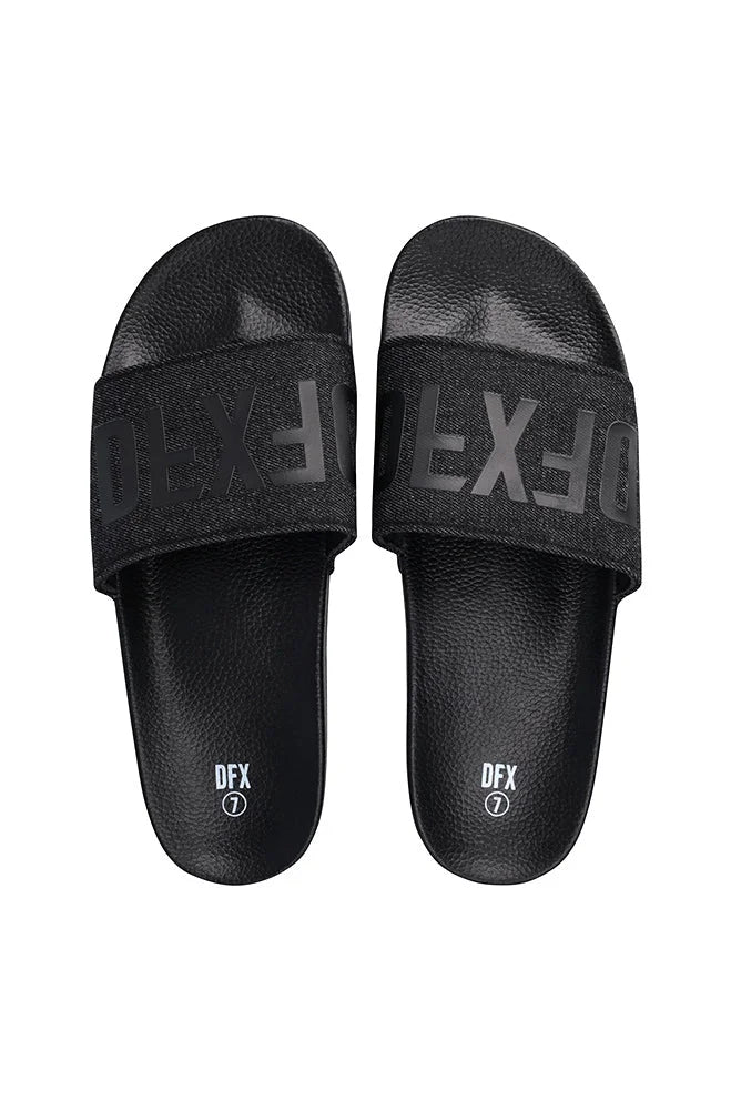 Dunns Clothing | Footwear | Leo Denim Slide _ 150165 Black
