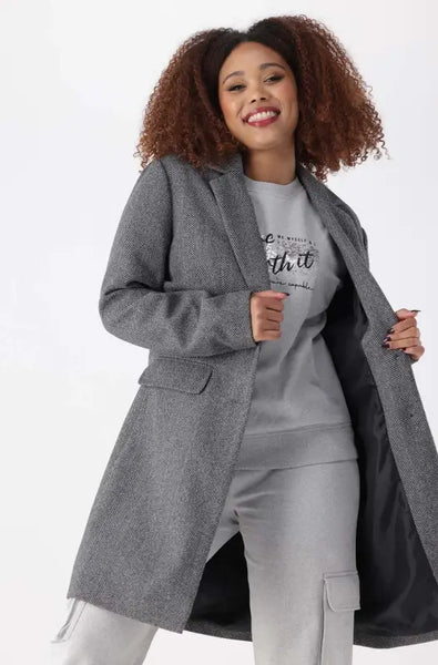 Dunns Clothing Lisa Melton Coat 145286 Grey R599