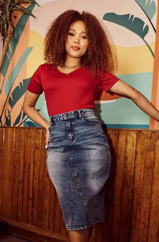 Dunns Clothing | Ladies | Lucia Acid Wash Mock Front _ 141329 Mid