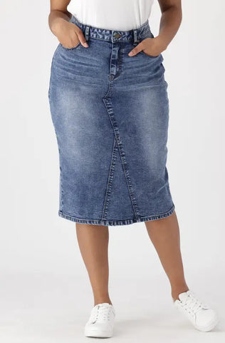 Dunns Clothing | Ladies | Lucia Acid Wash Mock Front _ 141329 Mid