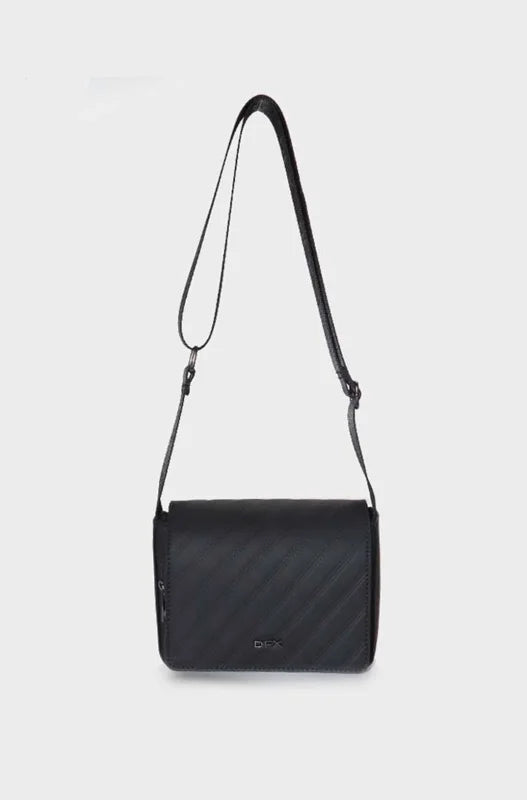 Dunns Clothing | Accessories | Luke Quilted Nylon & Pu Slingbag _ 148198 Black