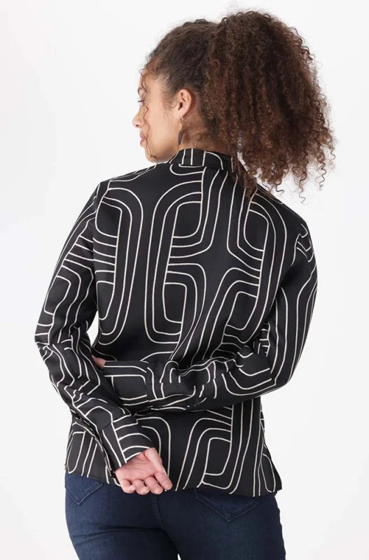 Dunns Clothing | Ladies | Marisa Satin Shirt _ 148595 Black