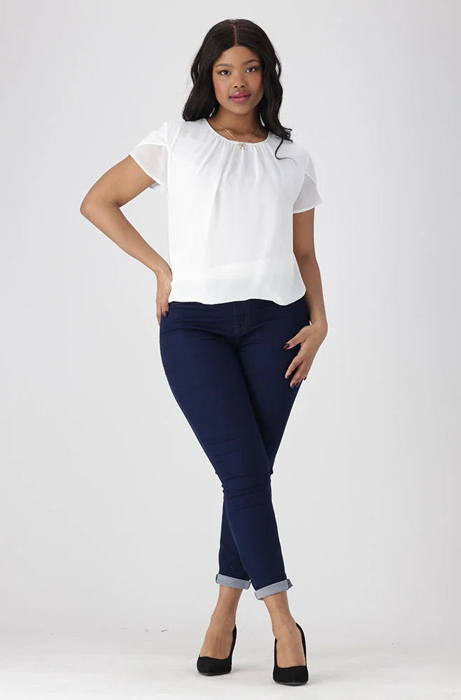 Dunns Clothing | Ladies | Mayre Bubble Hem Top _ 151953 Milk
