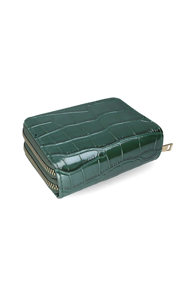 Dunns Clothing | Accessories | Megan Croc Double Zip Purse _ 151480 Green
