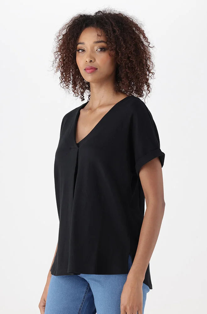 Dunns Clothing | Ladies | MIA PORTIFINO TOP _ 150482 Black