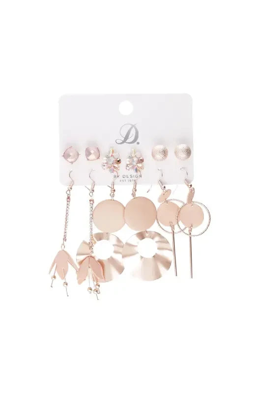 Dunns Clothing | Accessories Monika 6 Pack Earrings _ 148672 Rose Gold