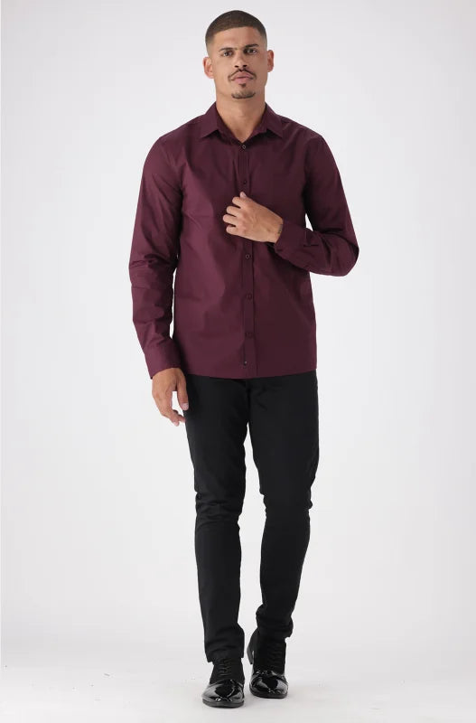 Dunns Clothing | Mens | Navarro Shirt _ 147301 Burgundy