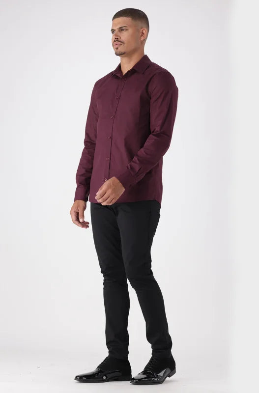 Dunns Clothing | Mens | Navarro Shirt _ 147301 Burgundy