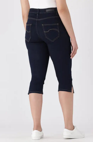 Dunns Clothing | Ladies | Nova Denim Pedal Pusher _ 141278 Dark Wash