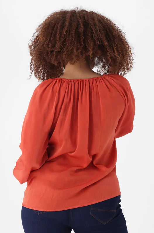 Dunns Clothing | Ladies | PEARL BLOUSE _ 148362 Orange