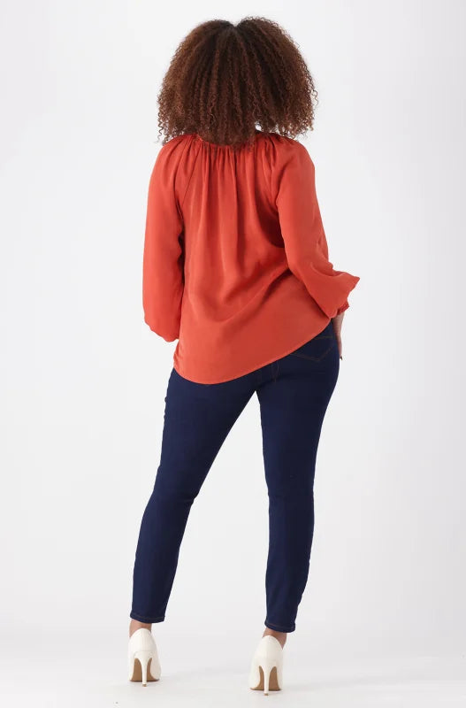 Dunns Clothing | Ladies | PEARL BLOUSE _ 148362 Orange