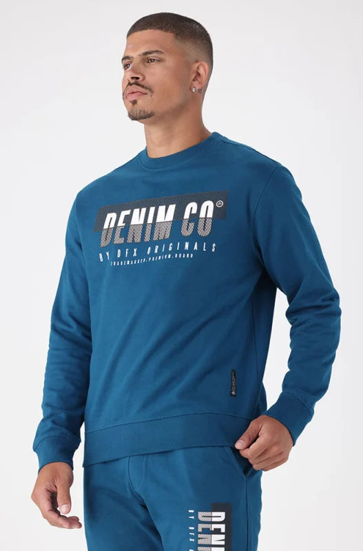 Dunns Clothing | Mens | Phillips Crew Sweat _ 144765 Teal
