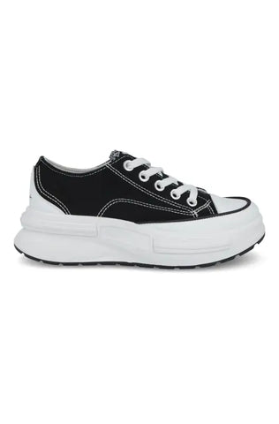 Dunns Clothing | Footwear | Pierre Cardin Platform Canvas Sneaker _ 143527 Black