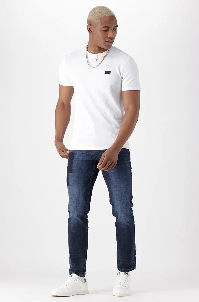Dunns Clothing | Mens | Quincy Textured Tee _ 151706 White