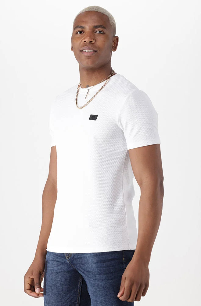 Dunns Clothing | Mens | Quincy Textured Tee _ 151706 White